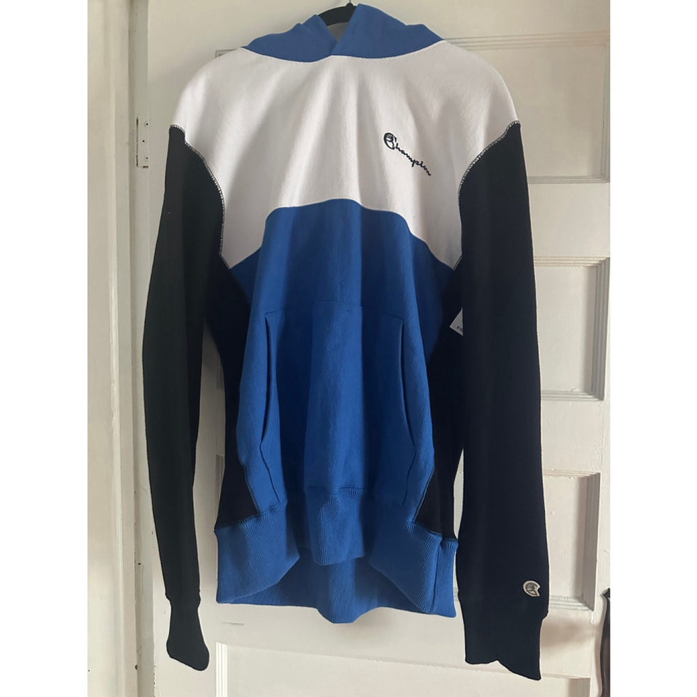 NWT Todd Snyder x Champion Colorblock Hoodie Mens L Blue Black Heritage - Picture 2 of 3